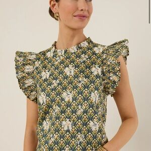 Avara Floral Ruffle Sleeve Top